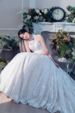 寂羽交頸白紗禮服