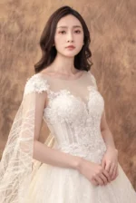 雪堤聆語白紗禮服