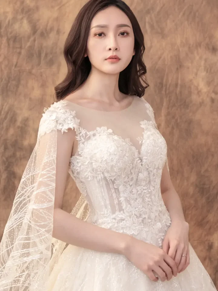 雪堤聆語白紗禮服