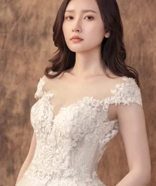 雪堤聆語白紗禮服