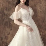 沉香澤白紗禮服