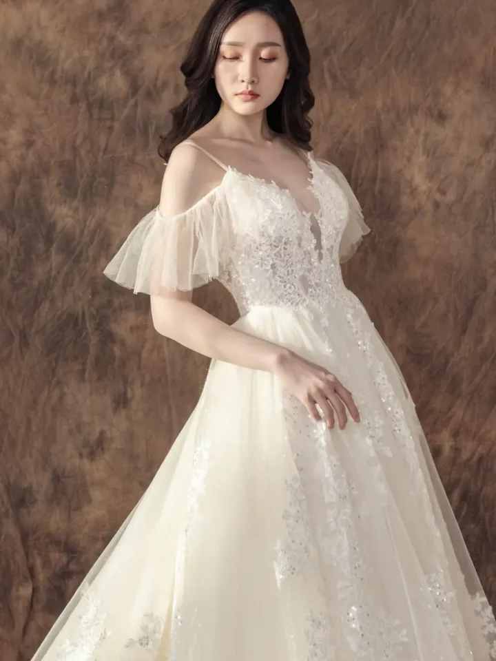 沉香澤白紗禮服