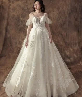 沉香澤白紗禮服