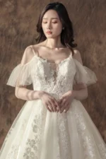 沉香澤白紗禮服