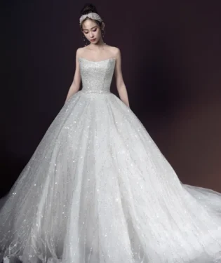 靜語繁星白紗禮服