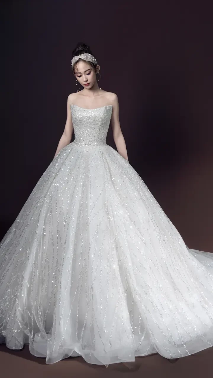 靜語繁星白紗禮服