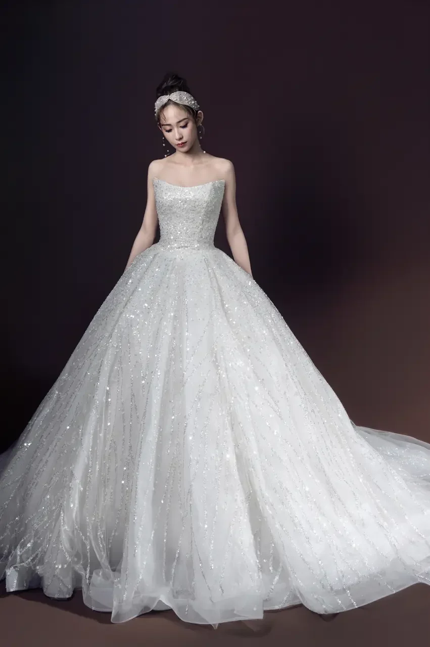 靜語繁星白紗禮服