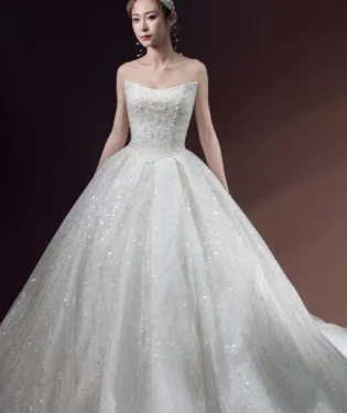 靜語繁星白紗禮服