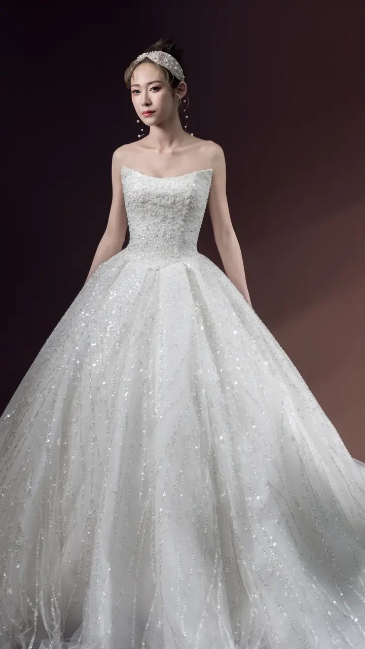 靜語繁星白紗禮服