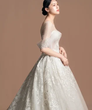 沉香軌跡白紗禮服