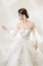 靜塔綻光白紗禮服