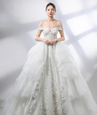 光暈庭園白紗禮服