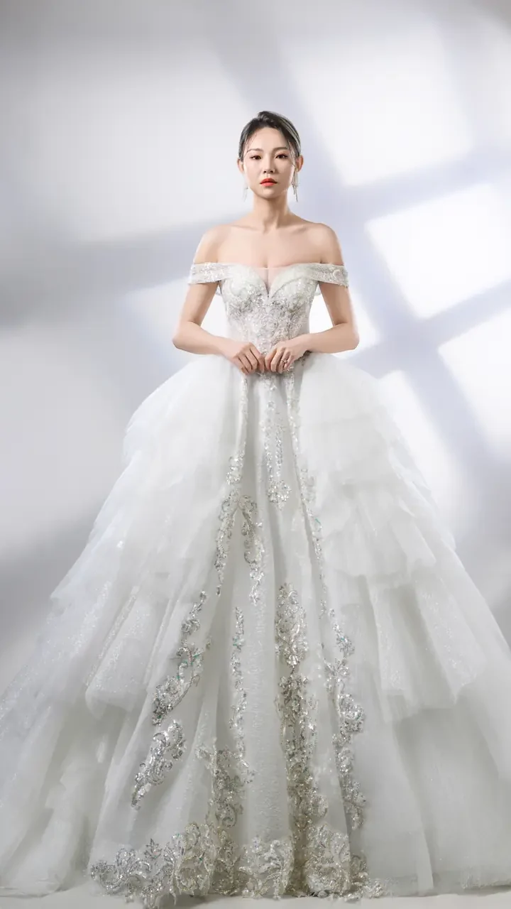 光暈庭園白紗禮服