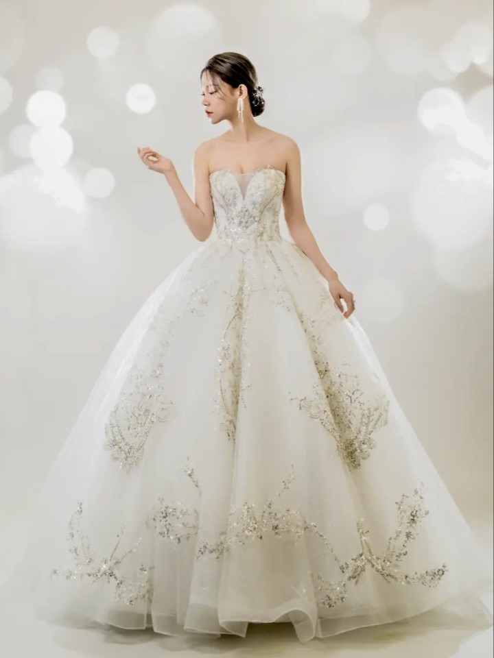 靜塔綻光白紗禮服